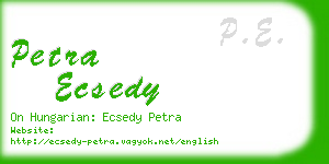 petra ecsedy business card